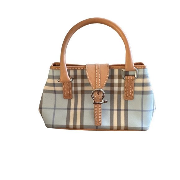 Rare Burberry Light Blue Nova Check Handle Bag Purse with COA - Picture 4 of 16